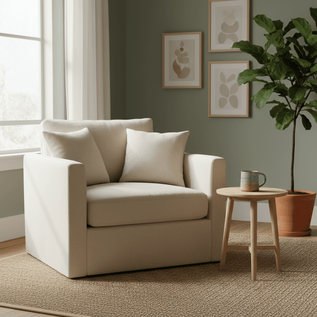 A cozy counselling space with an armchair and a mug of tea in Kuala Lumpur